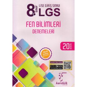 8. Sınıf LGS Fen Bilimleri 20 Deneme Karekök Yayınları