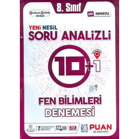 8. Sınıf Lgs Fen Bilimleri Çek Kopartlı Soru Analizli 10+1 Deneme-Puan Yayınları