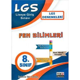 8. Sınıf LGS Fen Bilimleri Deneme Tekiz Yayınları