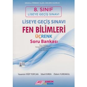 8. Sınıf LGS Fen Bilimleri Üç Renk Soru Bankası Esen Yayınları