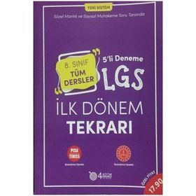 8. Sınıf LGS İlk Dönem Tekrarı Tüm Dersler 5'li Deneme-4 Adım Yayıncılık