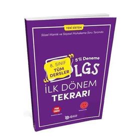8. Sınıf LGS İlk Dönem Tekrarı Tüm Dersler 5'li Deneme-4 Adım Yayıncılık