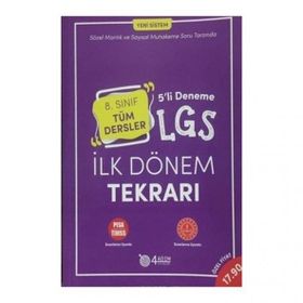 8. Sınıf LGS İlk Dönem Tekrarı Tüm Dersler 5'li Deneme-4 Adım Yayıncılık