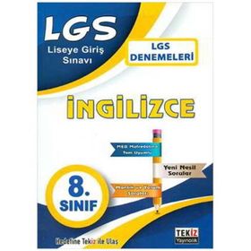 8. Sınıf LGS İngilizce Denemeleri Tekiz Yayıncılık