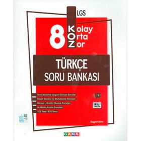 8. Sınıf LGS Koz Türkçe Soru Bankası-Gama Yayınları