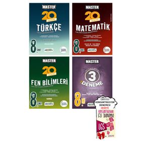 8. Sınıf LGS Master Türkçe Matematik Fen 20'li Deneme ve 3 Deneme Seti Okyanus Yayınları