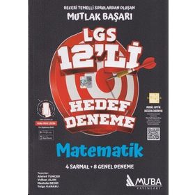 8. Sınıf LGS Matematik 12'li Hedef Deneme - Muba Yayınları