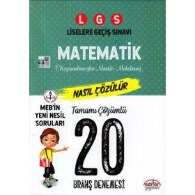 8. Sınıf Lgs Matematik 20 Çözümlü Föy Deneme-Yanıt Yayınları