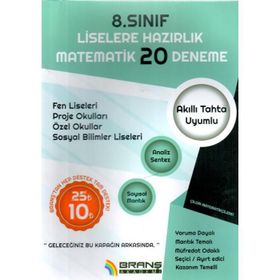 8. Sınıf LGS Matematik 20 Deneme - Branş Akademi Yayınları