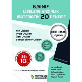 8. Sınıf LGS Matematik 20 Deneme - Branş Akademi Yayınları