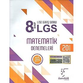 8. Sınıf LGS Matematik 20'li Deneme Sınavı - Karekök Yayınları