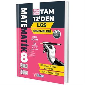 8. Sınıf LGS Matematik Tam 12'den Denemeleri-Berkay Yayınları