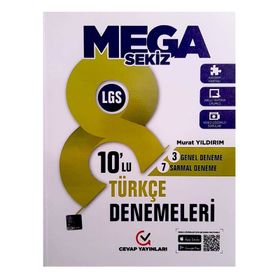8. Sınıf LGS Mega Türkçe 10'lu Denemeleri-Cevap Yayınları