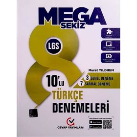 8. Sınıf LGS Mega Türkçe 10'lu Denemeleri-Cevap Yayınları