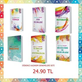 8. Sınıf LGS Öğretici Kazanım Denemeleri 6 lı Set Süreç Yayın Dağıtım