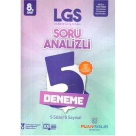 8. Sınıf LGS Soru Analizli 5 Deneme Puan Yayınları