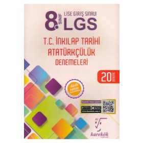 8. Sınıf LGS T.C. İnkılap Tarihi Atatürkçülük 20 Deneme Karekök Yayınları