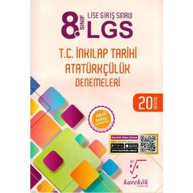 8. Sınıf LGS T.C. İnkılap Tarihi Atatürkçülük Denemeleri Karekök Yayınları