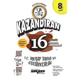 8. Sınıf LGS T.c İnkılap Tarihi ve Atatürk Kazandıran 16 Haftalık Kazanım Denemeleri - Ankara Yayıncılık