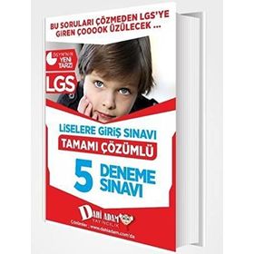 8. Sınıf LGS Tamamı Çözümlü 5 Deneme Sınavı-Dahi Adam Yayınları