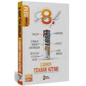 8. Sınıf LGS Tüm Dersler 1 Dönem Tekrar Kitabı - İsem Yayınları