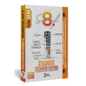 8. Sınıf LGS Tüm Dersler 1 Dönem Tekrar Kitabı - İsem Yayınları
