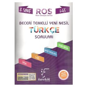 8. Sınıf LGS Türkçe Beceri Temelli Yeni Nesil Sorular Ros Karekök Yayınları