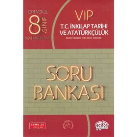 8.Sınıf LGS VİP T.C. İnkılap Tarihi ve Atatürkçülük Soru Bankası - Editör Yayınları