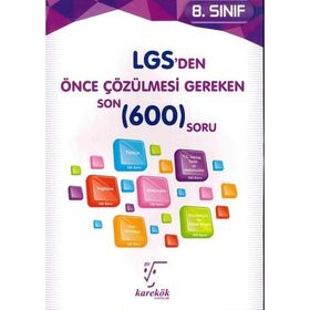 8.Sınıf LGS'den Önce Çözülmesi Gereken Son 300 Soru Karekök Yayınları