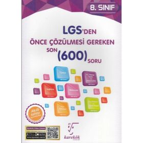 8.Sınıf LGS'den Önce Çözülmesi Gereken Son 300 Soru Karekök Yayınları