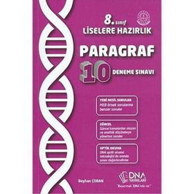 8. Sınıf Liselere Hazırlık Paragraf 10 Deneme Sınavı DNA Yayınları