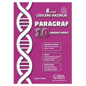 8. Sınıf Liselere Hazırlık Paragraf 10 Deneme Sınavı DNA Yayınları