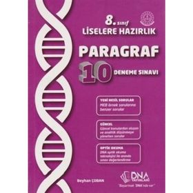 8. Sınıf Liselere Hazırlık Paragraf 10 Deneme Sınavı DNA Yayınları