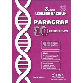 8. Sınıf Liselere Hazırlık Paragraf 10 Deneme Sınavı DNA Yayınları
