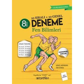 8. Sınıf Matematik 10 Sıralı 10 Genel Deneme-Startfen Yayınları