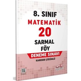 8. Sınıf Matematik 20 Sarmal Föy Deneme Sınavı Editör Yayınevi