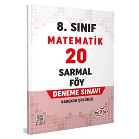 8. Sınıf Matematik 20 Sarmal Föy Deneme Sınavı Editör Yayınevi