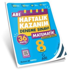 8. Sınıf Matematik Haftalık Kazanım Denemeleri Arı Yayınları