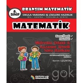 8. Sınıf Matematik Konu Özetli Etkinlikli Müfredat Odaklı - Kazanım Temelli Soru Bankası - Kerim Uzuntaş