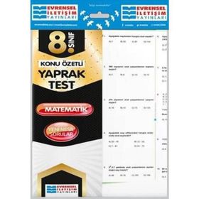 8.Sınıf Matematik Konu Özetli Yaprak Test Evrensel İletişim Yayınları