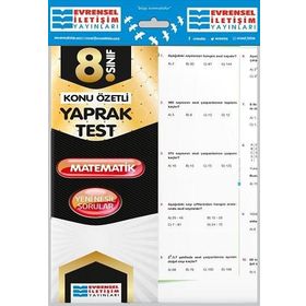 8.Sınıf Matematik Konu Özetli Yaprak Test Evrensel İletişim Yayınları