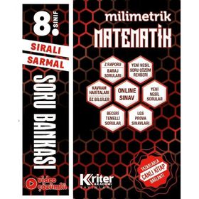 8. Sınıf Matematik Milimetrik Soru Bankası-Kriter Akademi Yayınları