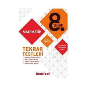 8. Sınıf Matematik Tekrar Testleri Bloktest Yayınları