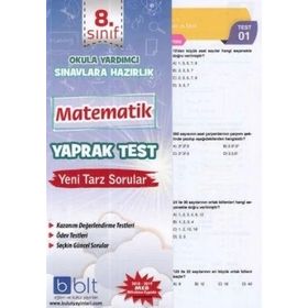 8. Sınıf Matematik Yaprak Test Bulut Eğitim ve Kültür Yayınları