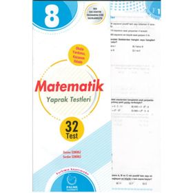 8. Sınıf Matematik Yaprak Test Palme Yayınları