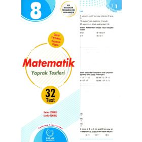 8. Sınıf Matematik Yaprak Test Palme Yayınları
