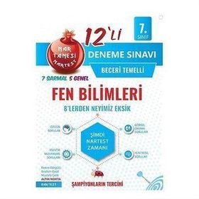 8. Sınıf Nar Efsane Fen Bilimleri 12 Deneme Sınavı 7 Sarmal 5 Genel-Nartest Yayınları