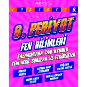 8. Sınıf Periyot Fen Bilimleri Etkinlikli Soru Bankası-Netbil Yayınları