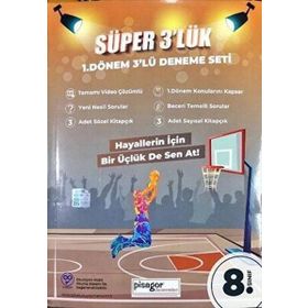 8. Sınıf Pisagor Süper 3'lük 1. Dönem Deneme Seti Zeka Küpü Yayınları