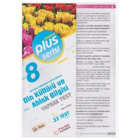 8. Sınıf Plus Serisi Din Kültürü Ve Ahlak Bilgisi Yaprak Test - Palme Yayınları